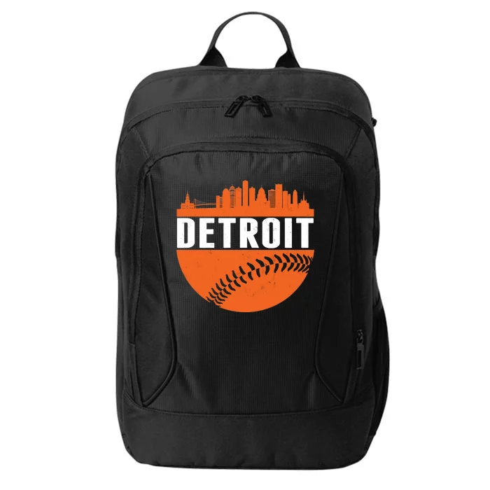 Classic Detroit Skyline Baseball City Backpack