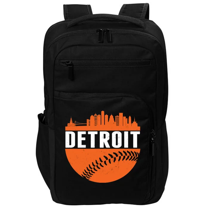 Classic Detroit Skyline Baseball Impact Tech Backpack