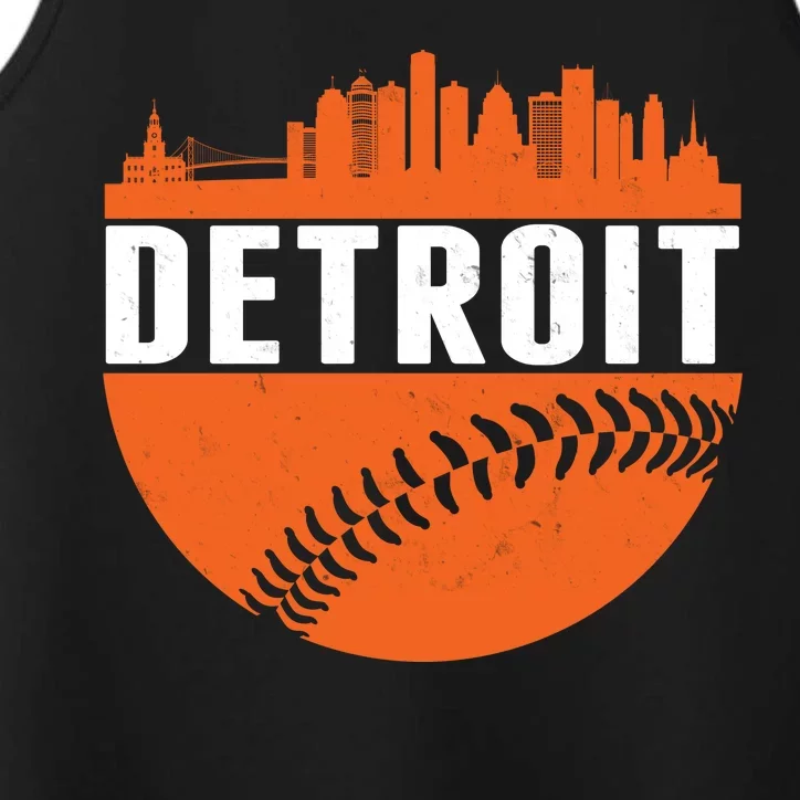 Classic Detroit Skyline Baseball Performance Tank