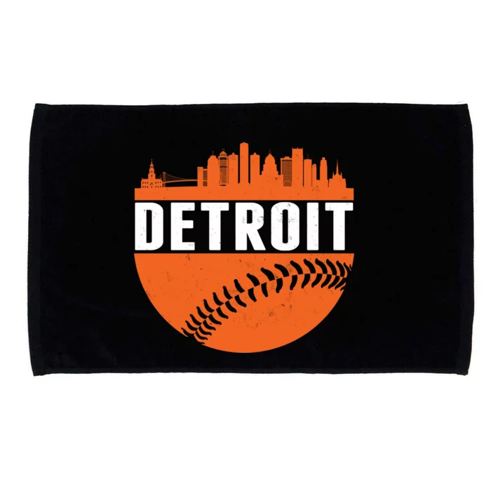 Classic Detroit Skyline Baseball Microfiber Hand Towel