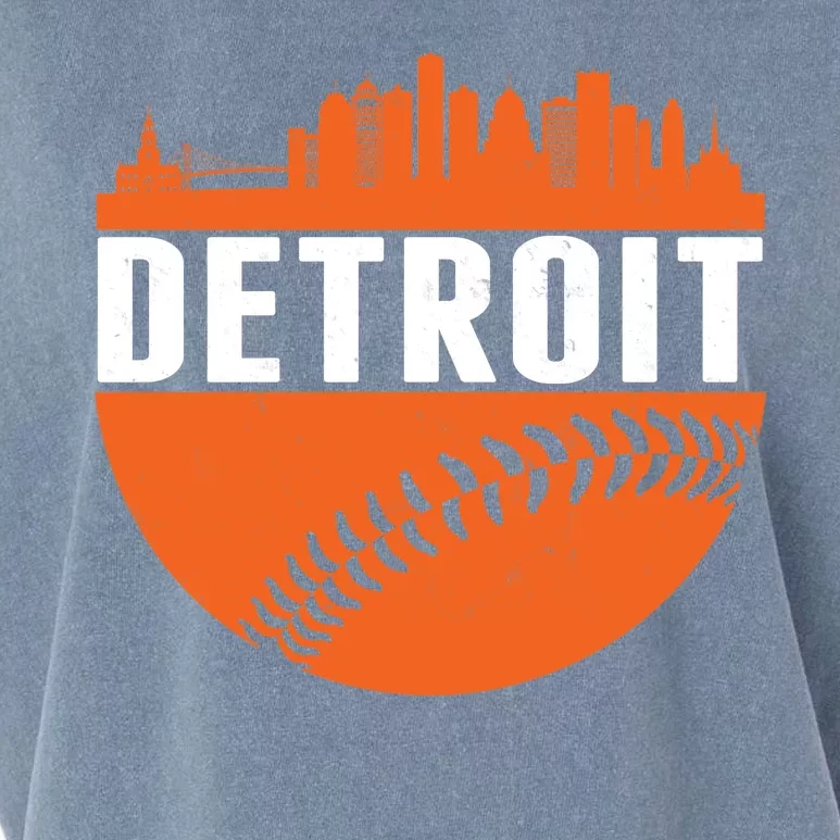 Classic Detroit Skyline Baseball Garment-Dyed Women's Muscle Tee