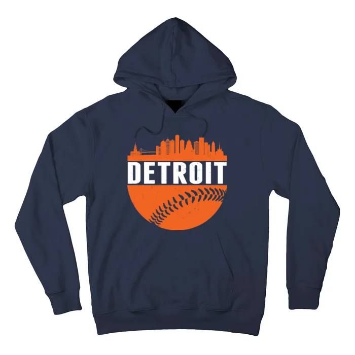 Classic Detroit Skyline Baseball Hoodie