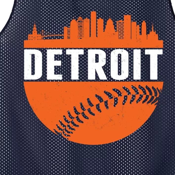 Classic Detroit Skyline Baseball Mesh Reversible Basketball Jersey Tank