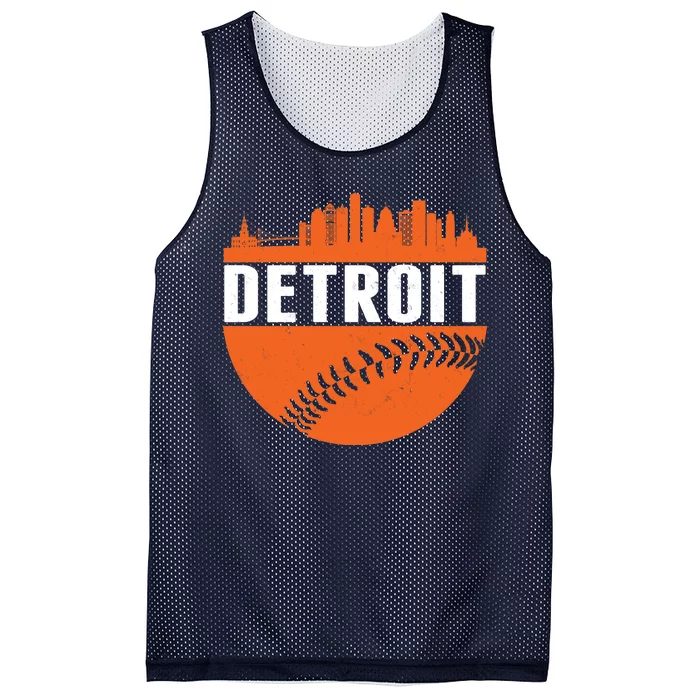 Classic Detroit Skyline Baseball Mesh Reversible Basketball Jersey Tank