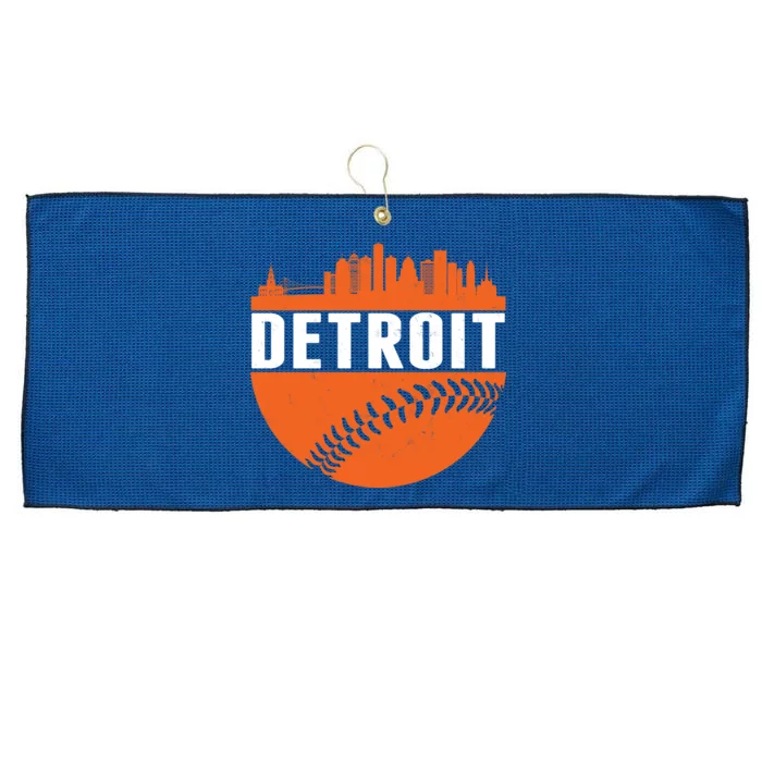 Classic Detroit Skyline Baseball Large Microfiber Waffle Golf Towel