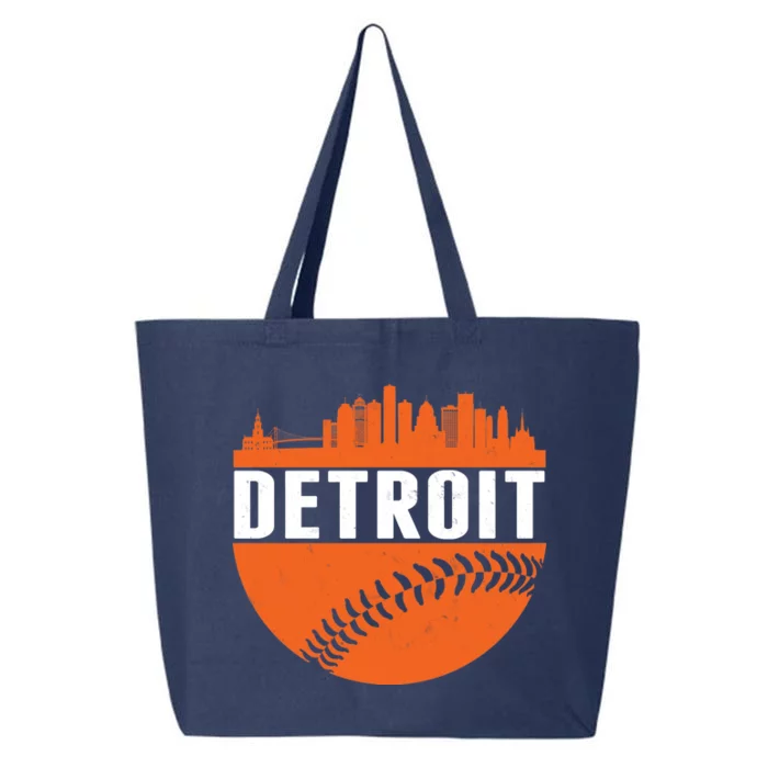 Classic Detroit Skyline Baseball 25L Jumbo Tote