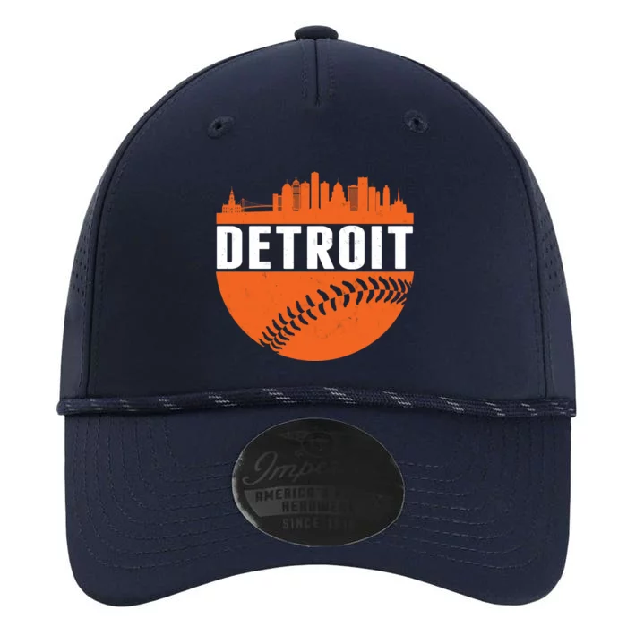 Classic Detroit Skyline Baseball Performance The Dyno Cap