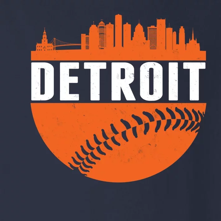 Classic Detroit Skyline Baseball Toddler Long Sleeve Shirt