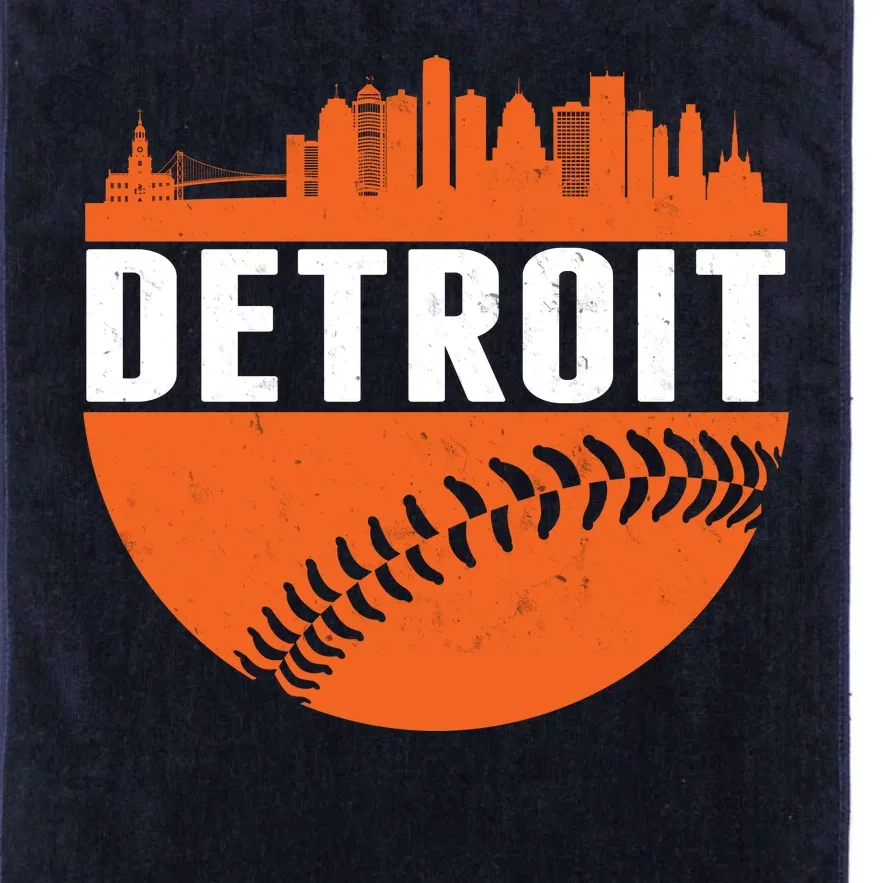 Classic Detroit Skyline Baseball Platinum Collection Golf Towel