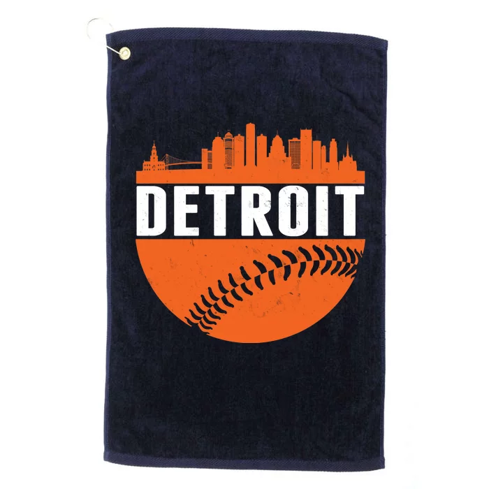 Classic Detroit Skyline Baseball Platinum Collection Golf Towel