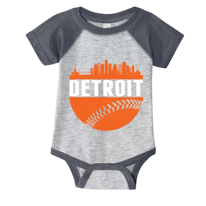 Classic Detroit Skyline Baseball Infant Baby Jersey Bodysuit