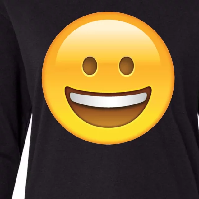 Classic Emoji Smiley Face Womens Cotton Relaxed Long Sleeve T-Shirt