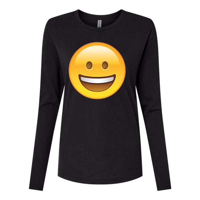 Classic Emoji Smiley Face Womens Cotton Relaxed Long Sleeve T-Shirt