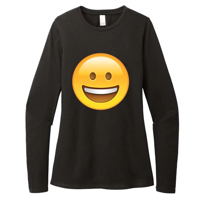 Classic Emoji Smiley Face Womens CVC Long Sleeve Shirt