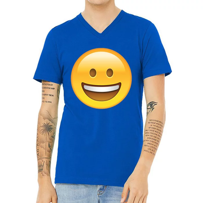 Classic Emoji Smiley Face V-Neck T-Shirt