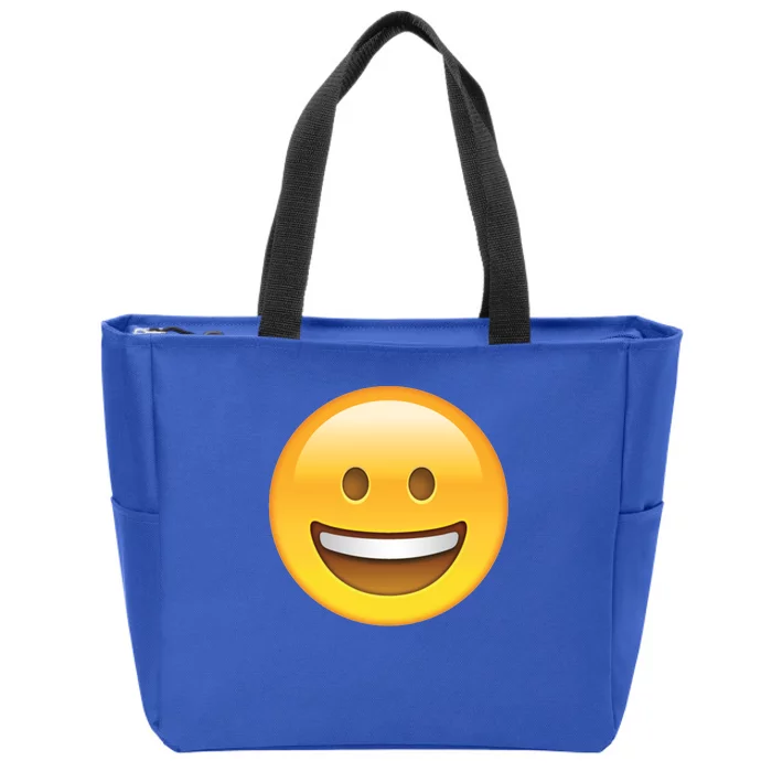 Classic Emoji Smiley Face Zip Tote Bag