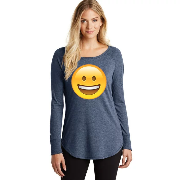 Classic Emoji Smiley Face Women's Perfect Tri Tunic Long Sleeve Shirt