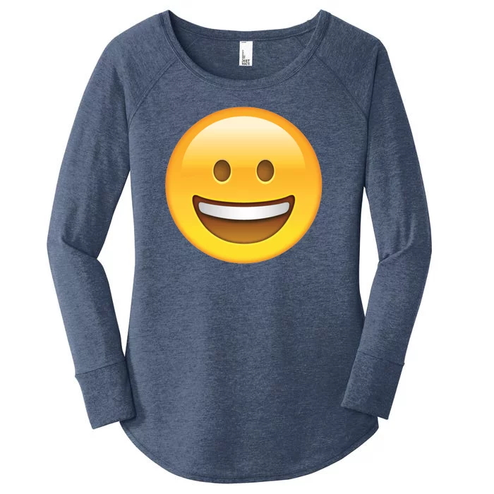 Classic Emoji Smiley Face Women's Perfect Tri Tunic Long Sleeve Shirt