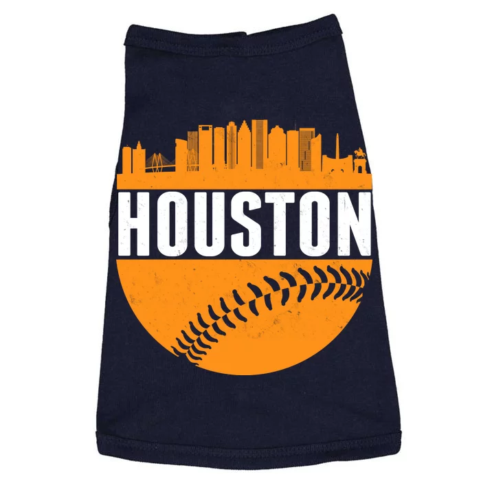 Classic Houston Skyline Baseball Doggie Tank