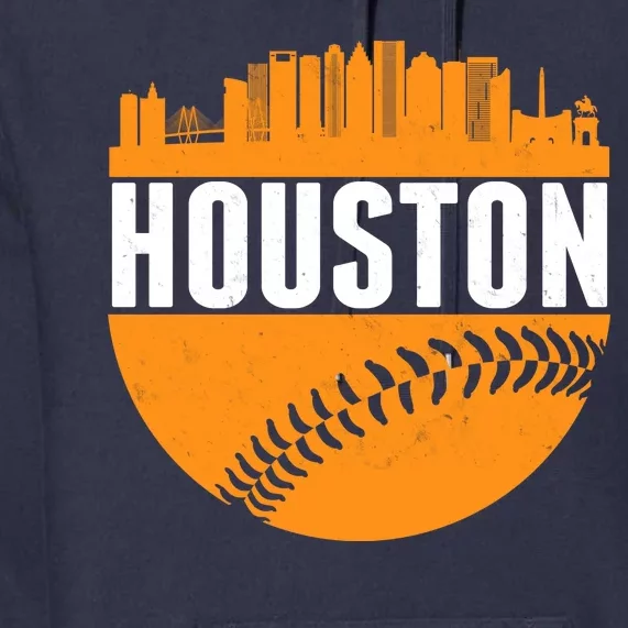 Classic Houston Skyline Baseball Premium Hoodie