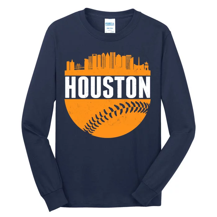 Classic Houston Skyline Baseball Tall Long Sleeve T-Shirt