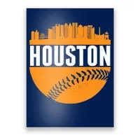 Vintage Houston Baseball Space City Skyline Retro Cityscape T