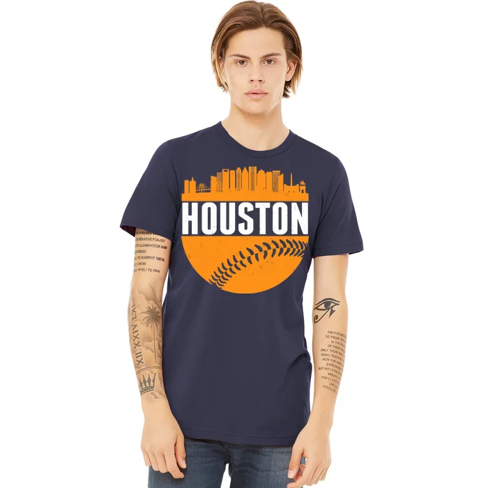 Classic Houston Skyline Baseball Premium T-Shirt