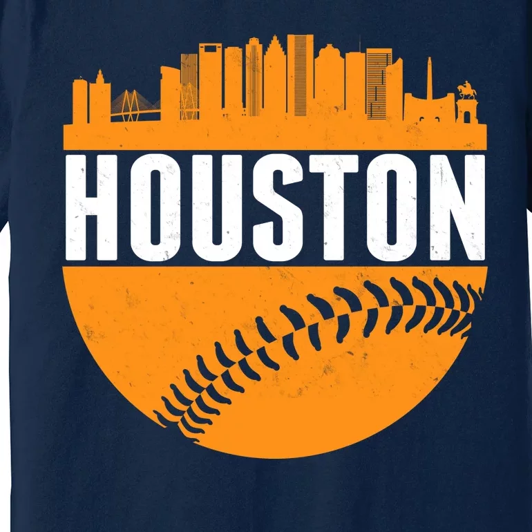 Classic Houston Skyline Baseball Premium T-Shirt