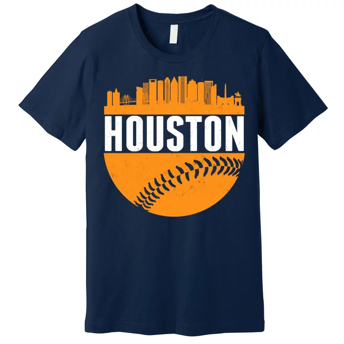 Classic Houston Skyline Baseball Premium T-Shirt