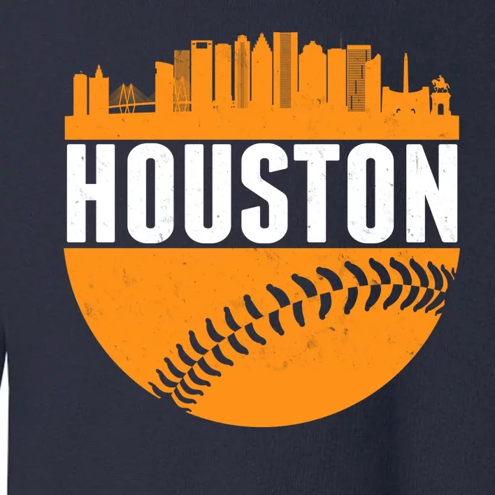 Classic Houston Skyline Baseball Toddler Sweatshirt