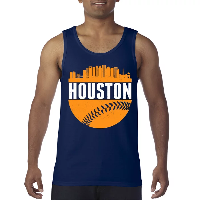 Classic Houston Skyline Baseball Tank Top