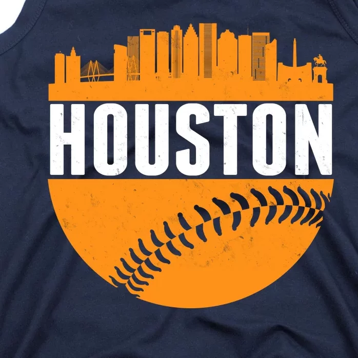 Classic Houston Skyline Baseball Tank Top