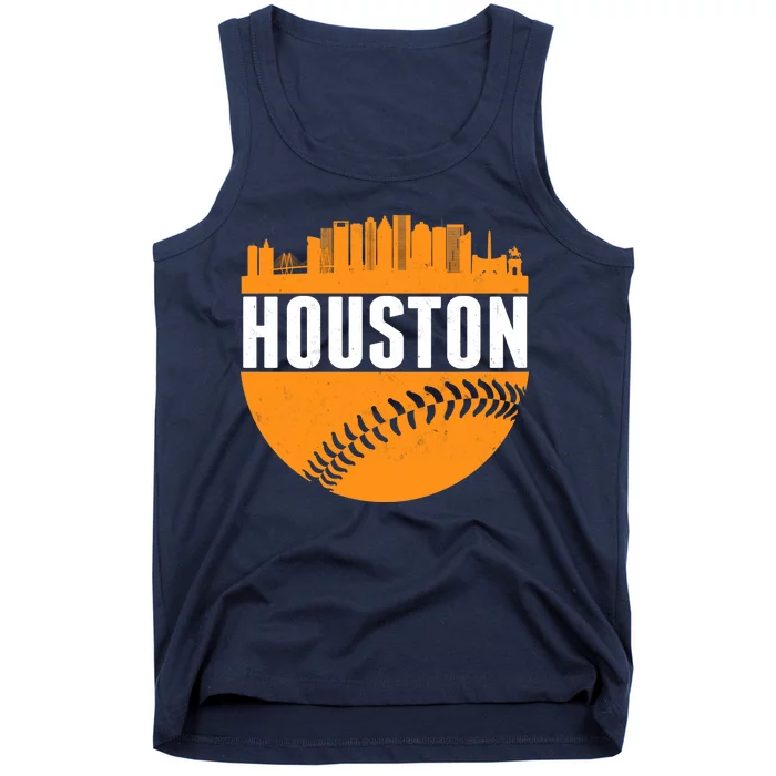 Classic Houston Skyline Baseball Tank Top