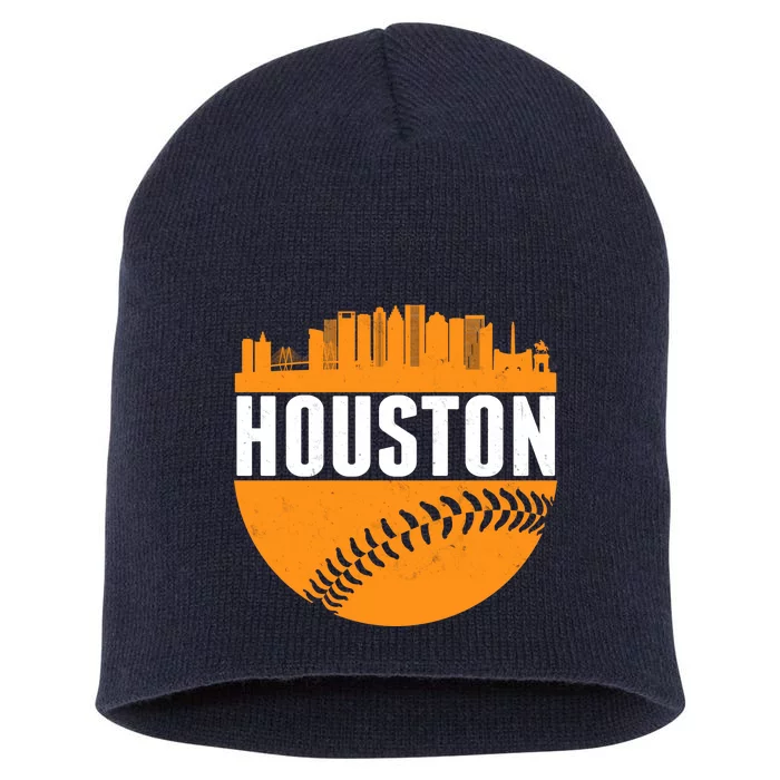 Classic Houston Skyline Baseball Short Acrylic Beanie