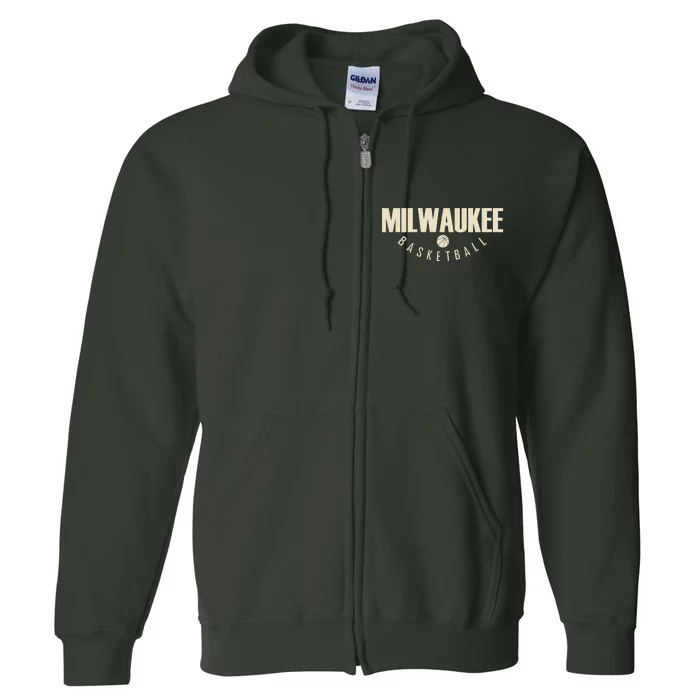 Classic Milwaukee Basketball Full Zip Hoodie