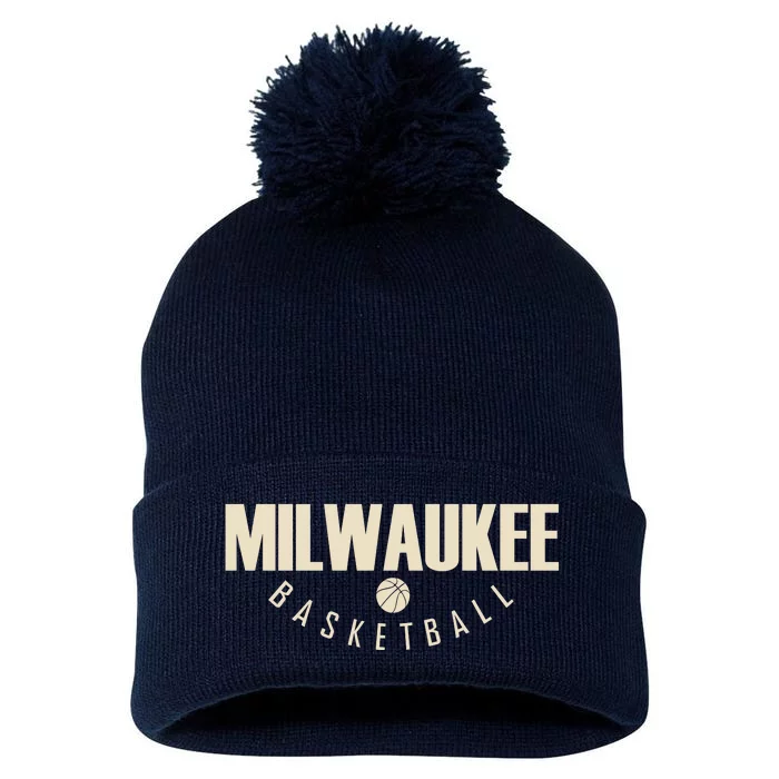 Classic Milwaukee Basketball Pom Pom 12in Knit Beanie