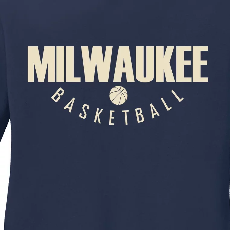 Classic Milwaukee Basketball Ladies Long Sleeve Shirt