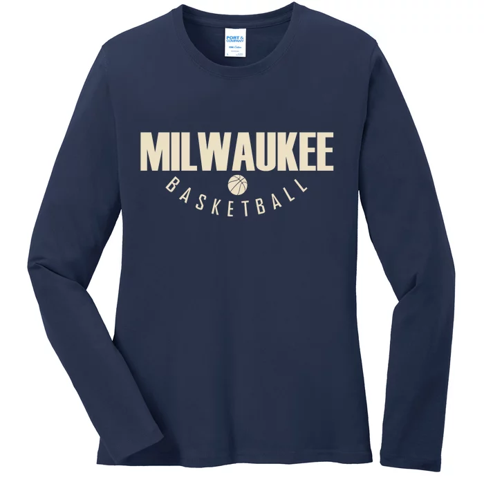 Classic Milwaukee Basketball Ladies Long Sleeve Shirt