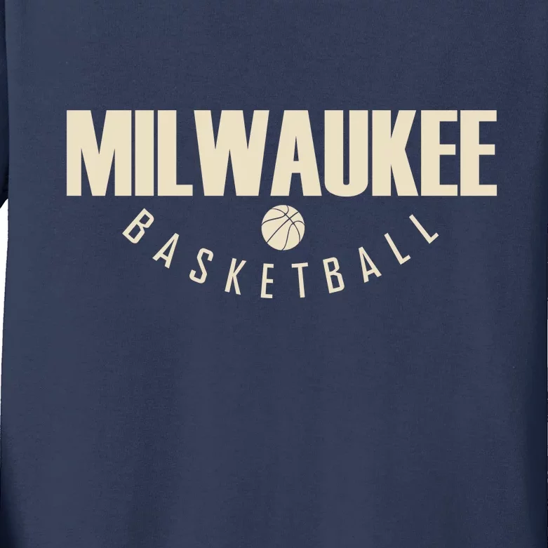 Classic Milwaukee Basketball Kids Long Sleeve Shirt