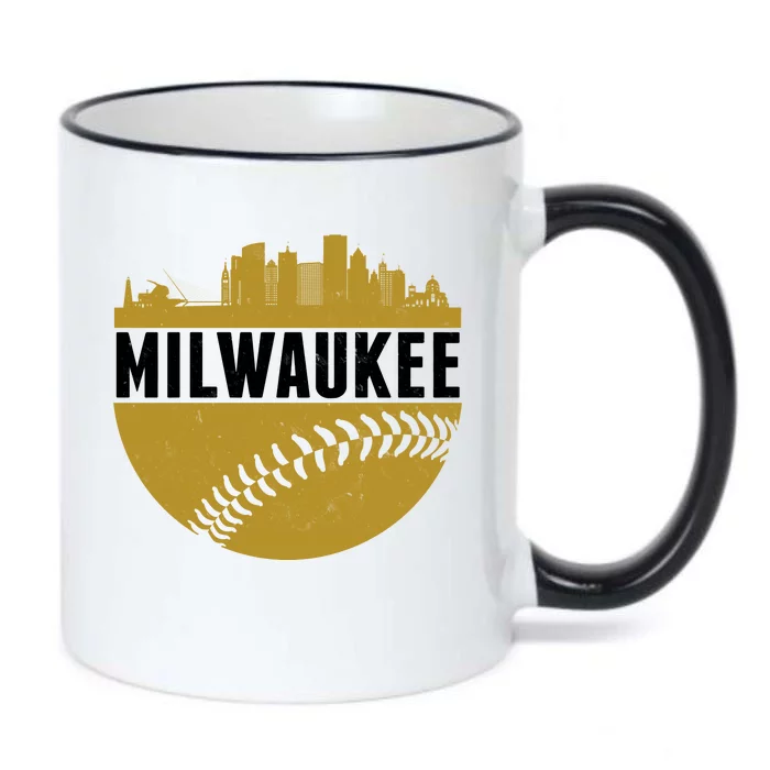 Classic Milwaukee Skyline Baseball Black Color Changing Mug