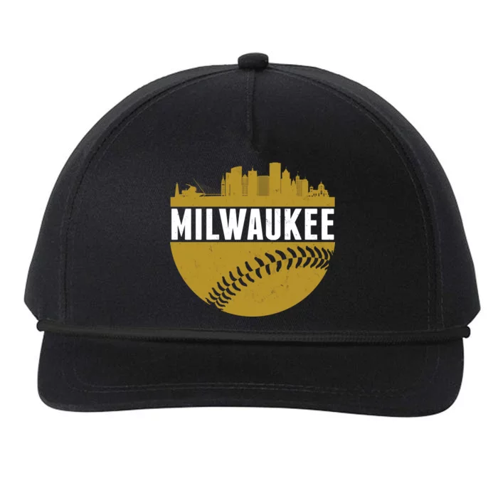 Classic Milwaukee Skyline Baseball Snapback Five-Panel Rope Hat