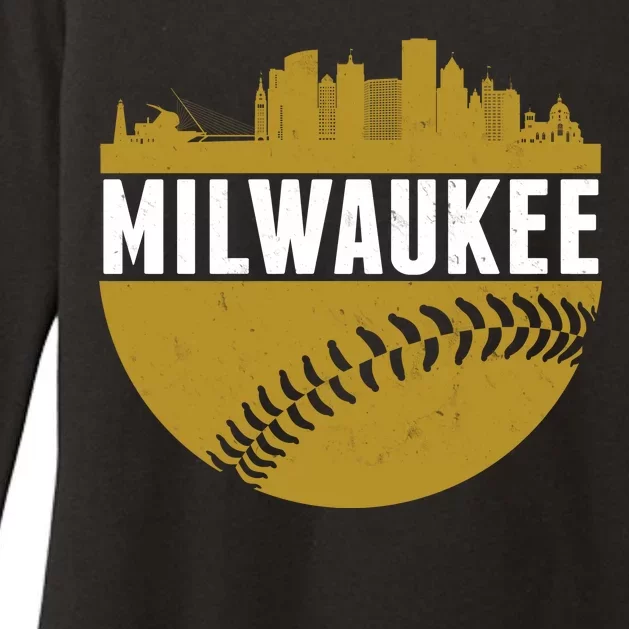 Classic Milwaukee Skyline Baseball Womens CVC Long Sleeve Shirt