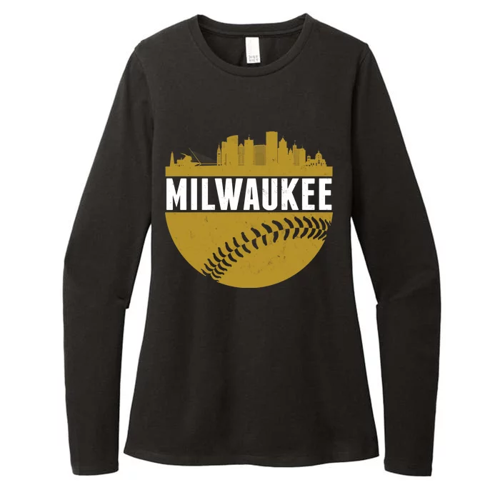 Classic Milwaukee Skyline Baseball Womens CVC Long Sleeve Shirt