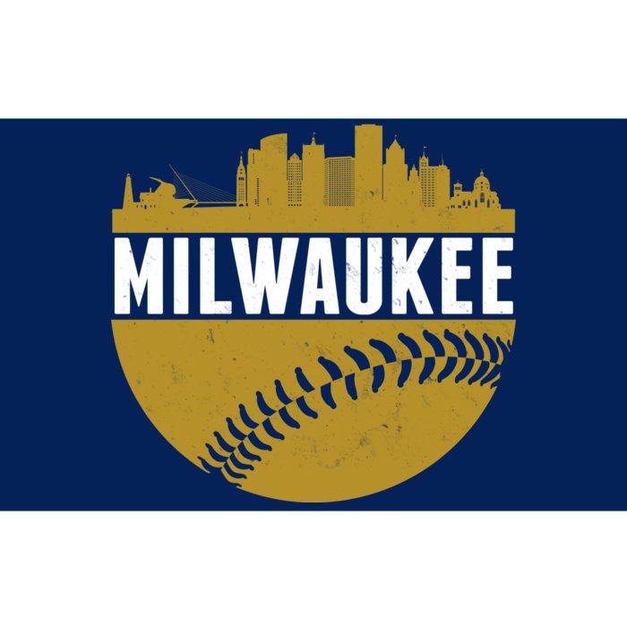 Classic Milwaukee Skyline Baseball Bumper Sticker