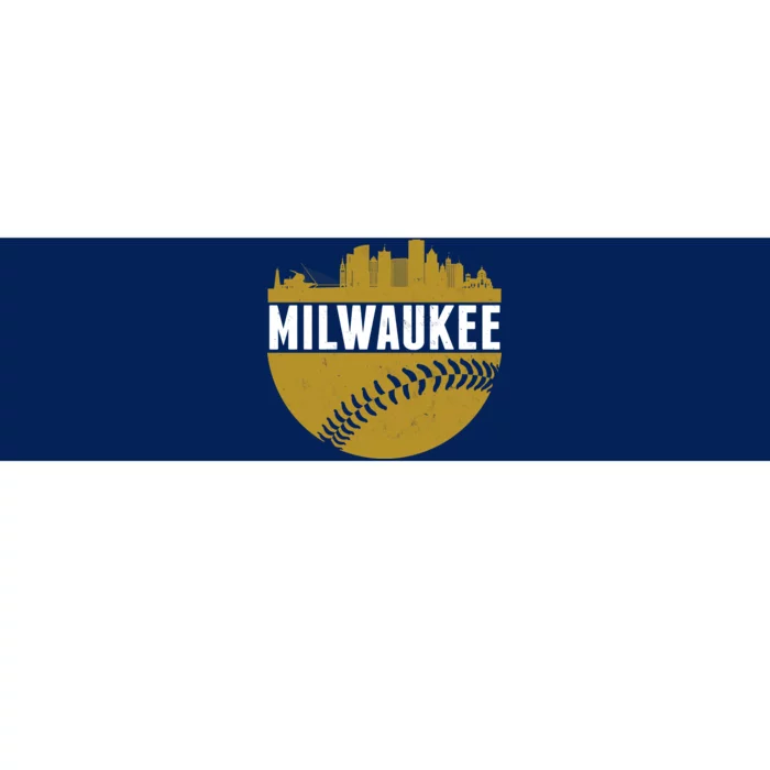 Classic Milwaukee Skyline Baseball Bumper Sticker