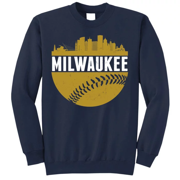 Classic Milwaukee Skyline Baseball Tall Sweatshirt