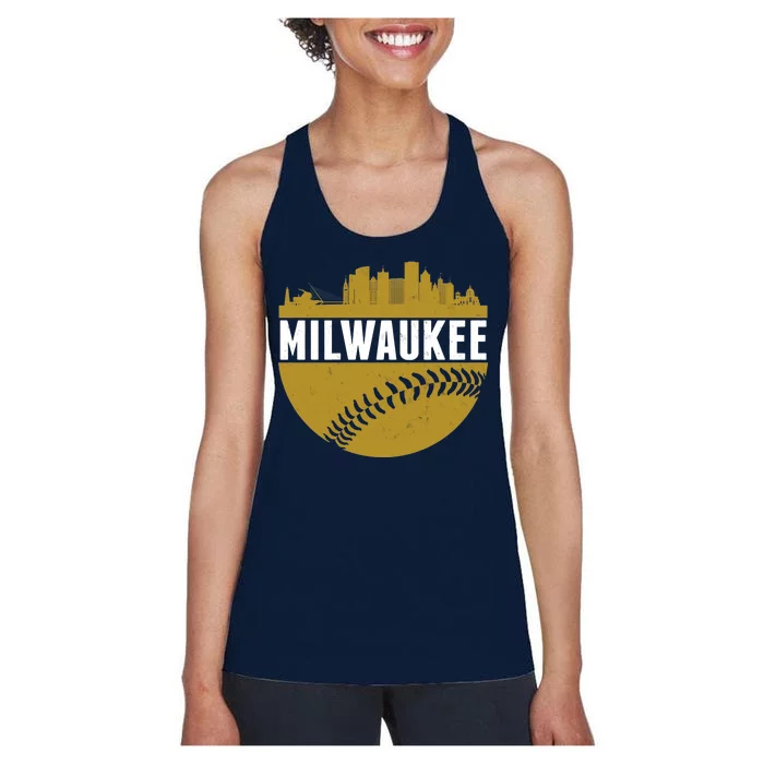 Classic Milwaukee Skyline Baseball Women's Racerback Tank