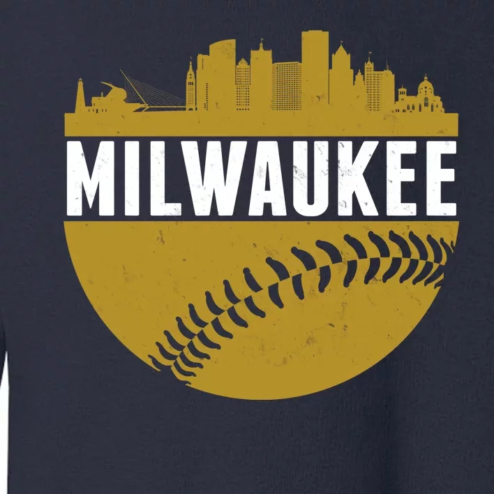 Classic Milwaukee Skyline Baseball Toddler Sweatshirt