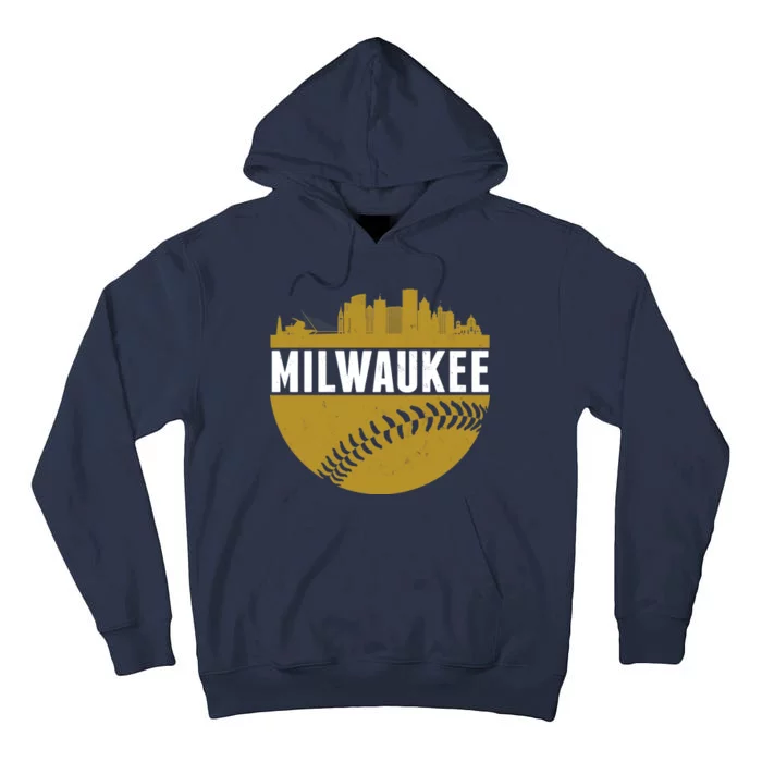 Classic Milwaukee Skyline Baseball Tall Hoodie