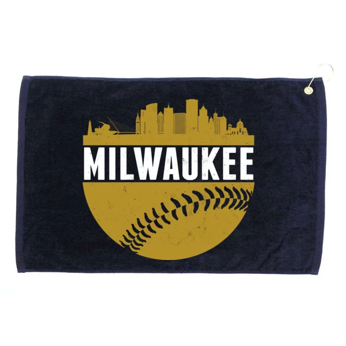 Classic Milwaukee Skyline Baseball Grommeted Golf Towel